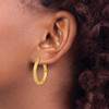 Lex & Lu 14k Yellow Gold Polished, Satin & D/C Endless Hoop Earrings LAL118679 - 3 - Lex & Lu