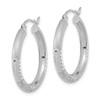 Lex & Lu 14k White Gold Polished, Satin & D/C Endless Hoop Earrings LAL118680 - 2 - Lex & Lu