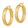 Lex & Lu 14k Yellow Gold Polished, Satin & D/C In/Out Hoop Earrings LAL118683 - 2 - Lex & Lu