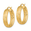 Lex & Lu 14k Yellow Gold Polished, Satin & D/C In/Out Hoop Earrings LAL118686 - 2 - Lex & Lu