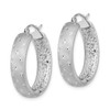 Lex & Lu 14k White Gold Polished, Satin & D/C In/Out Hoop Earrings LAL118688 - 2 - Lex & Lu