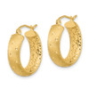 Lex & Lu 14k Yellow Gold Polished, Satin & D/C In/Out Hoop Earrings LAL118689 - 2 - Lex & Lu