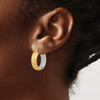 Lex & Lu 14k Yellow Gold w/Rhodium Polished, Satin & D/C In/Out Hoop Earrings LAL118690 - 3 - Lex & Lu