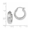 Lex & Lu 14k White Gold Polished, Satin & D/C In/Out Hoop Earrings LAL118691 - 4 - Lex & Lu