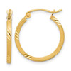 Lex & Lu 14k Yellow Gold Satin & D/C Square Tube Hoop Earrings LAL118746 - Lex & Lu