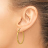 Lex & Lu 14k Yellow Gold Satin & D/C Square Tube Hoop Earrings LAL118748 - 3 - Lex & Lu