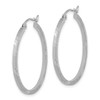 Lex & Lu 14k White Gold Satin & D/C Square Tube Hoop Earrings LAL118749 - 2 - Lex & Lu