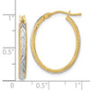 Lex & Lu 14k Gold & White Rhodium D/C and Textured Hoop Earrings LAL118826 - 4 - Lex & Lu
