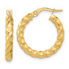 Lex & Lu 14k Gold Polished 3mm Twisted Hoop Earrings LAL118830 - Lex & Lu