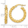 Lex & Lu 14k Gold Polished 3mm Twisted Hoop Earrings LAL118830 - 4 - Lex & Lu