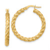 Lex & Lu 14k Gold Polished 3mm Twisted Hoop Earrings LAL118832 - Lex & Lu