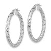 Lex & Lu 14k White Gold Polished 3mm Twisted Hoop Earrings LAL118835 - 2 - Lex & Lu