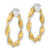 Lex & Lu 14k Two-tone Gold Twisted Hoops LAL118842 - 2 - Lex & Lu