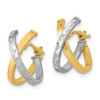 Lex & Lu 14k Two-tone Gold D/C & Polished Hoop Earrings - 2 - Lex & Lu