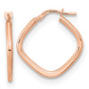 Lex & Lu 14k Rose Gold Polished Square Hoops - Lex & Lu