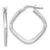 Lex & Lu 14k White Gold Polished Square Hoops - Lex & Lu