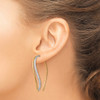 Lex & Lu 14k Two-tone Gold D/C and Polished Threaders Hoop Earrings LAL118923 - 4 - Lex & Lu