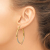 Lex & Lu 14k Tri-color Gold Gold D/C Heart Hoop Earrings LAL118946 - 3 - Lex & Lu
