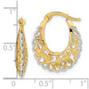 Lex & Lu 14k Yellow Gold Rhodium-plated Polished Filigree Hoop Earrings - 4 - Lex & Lu