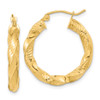 Lex & Lu 14k Yellow Gold Polished & D/C Twist Hoop Earrings LAL119019 - Lex & Lu