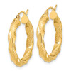 Lex & Lu 14k Yellow Gold Polished & D/C Twist Hoop Earrings LAL119019 - 2 - Lex & Lu