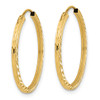 Lex & Lu 14k Yellow Gold D/C Square Tube Endless Hoop Earrings LAL119035 - 2 - Lex & Lu