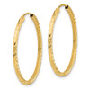 Lex & Lu 14k Yellow Gold D/C Square Tube Endless Hoop Earrings LAL119037 - 2 - Lex & Lu