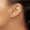 Lex & Lu 14k Yellow Gold & Rhodium Polished Satin & D/C Heart Threader Earrings - 3 - Lex & Lu