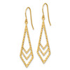 Lex & Lu 14k Gold Polished & Textured Dangle Earrings - 2 - Lex & Lu