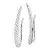 Lex & Lu 14k White Gold Polished and Textured Ear Climber Earrings - 2 - Lex & Lu