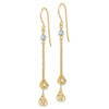 Lex & Lu 14k Two-tone Gold Polished D/C Love Knot Dangle Shepherd Hook Earrings - 2 - Lex & Lu