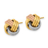 Lex & Lu 14k Tri-color Gold Polished Textured Triple Love Knot Post Earrings - 2 - Lex & Lu