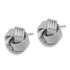 Lex & Lu 14k White Gold Polished Textured Love Knot Post Earrings LAL119184 - 2 - Lex & Lu