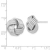 Lex & Lu 14k White Gold Polished Textured Love Knot Post Earrings LAL119184 - 3 - Lex & Lu