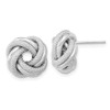 Lex & Lu 14k White Gold Textured Double Love Knot Post Earrings LAL119207 - Lex & Lu