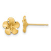 Lex & Lu 14k Yellow Gold Satin D/C Plumeria Post Earrings - Lex & Lu