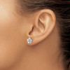 Lex & Lu 14k White Gold Satin D/C Plumeria Post Earrings - 3 - Lex & Lu