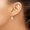 Lex & Lu 14k Two-tone Gold Polished/Textured Teardrop Dangle Earrings - 4 - Lex & Lu