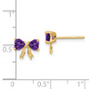 Lex & Lu 14k Gold Polished Amethyst Bow Post Earrings - 4 - Lex & Lu