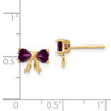 Lex & Lu 14k Gold Polished Rhodolite Bow Post Earrings - 4 - Lex & Lu