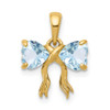 Lex & Lu 14k Gold Polished Aquamarine Bow Pendant - Lex & Lu