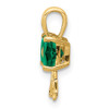 Lex & Lu 14k Gold Polished Created Emerald Bow Pendant - 2 - Lex & Lu