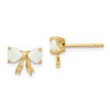 Lex & Lu 14k Gold Polished Created Opal Bow Post Earrings - Lex & Lu