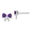 Lex & Lu 14k White Gold Polished Amethyst Bow Post Earrings - Lex & Lu