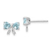 Lex & Lu 14k White Gold Polished Aquamarine Bow Post Earrings - Lex & Lu