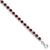 Lex & Lu Sterling Silver Garnet and Diamond Bracelet 7'' - Lex & Lu