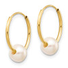Lex & Lu 14k Yellow Gold 5-6mm White FWC Pearl Endless Hoop Earrings - 2 - Lex & Lu