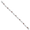 Lex & Lu Sterling Silver Diamond Garnet Bracelet 7'' - 2 - Lex & Lu