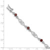 Lex & Lu Sterling Silver Diamond Garnet Bracelet 7'' - 4 - Lex & Lu