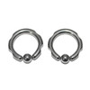 Lex & Lu Pair of Steel Notched Captive Bead CBR Earring 10G Thru 6 Gauge-Lex & Lu